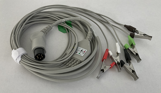 6 pin 5 LEAD ECG Cable with clips